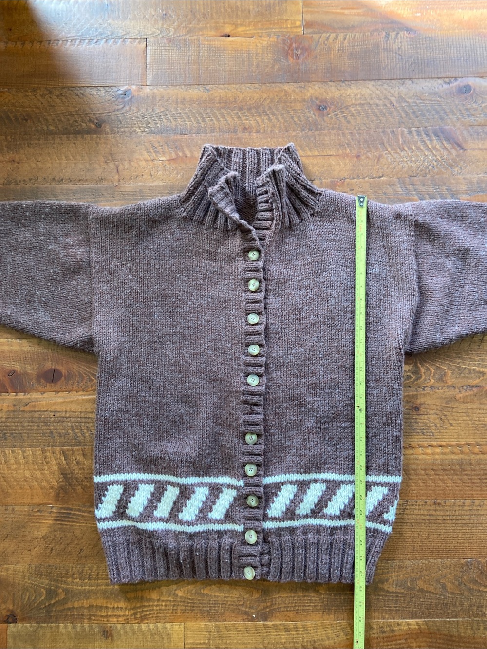 Vintage, handmade brown Button-Up Women’s Knit Cardigan